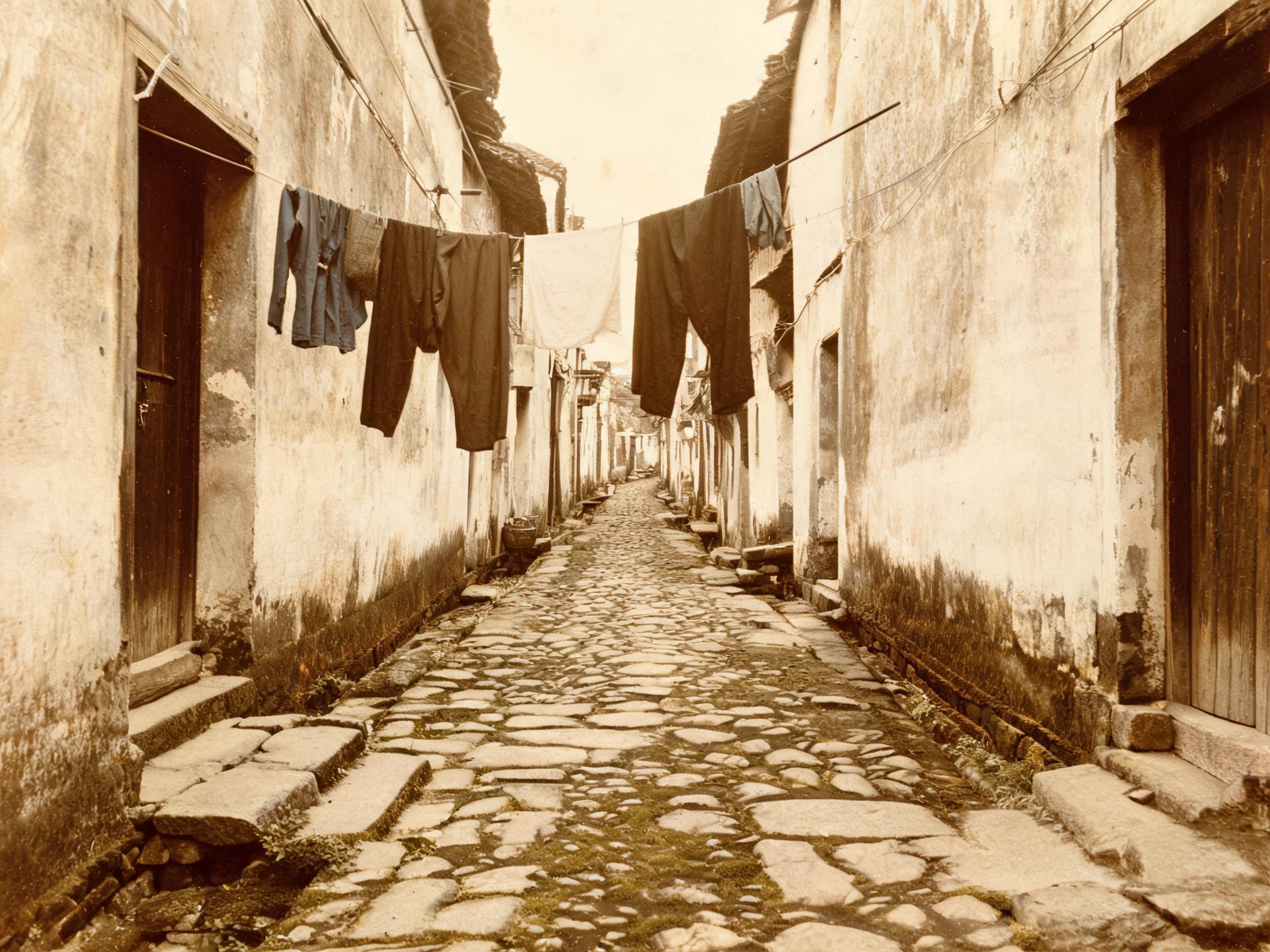 塆中石板巷 · 老门槛（1960 年代）